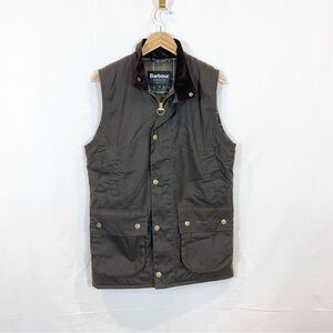 Barbour Westmorland Gilet Dark Olive Green Wax Vest Men’s Medium Like New